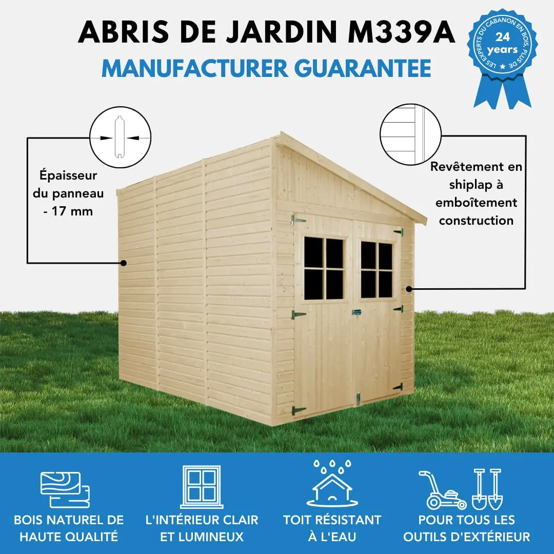 Abri de jardin en bois en bois beige 6 m² vue 4