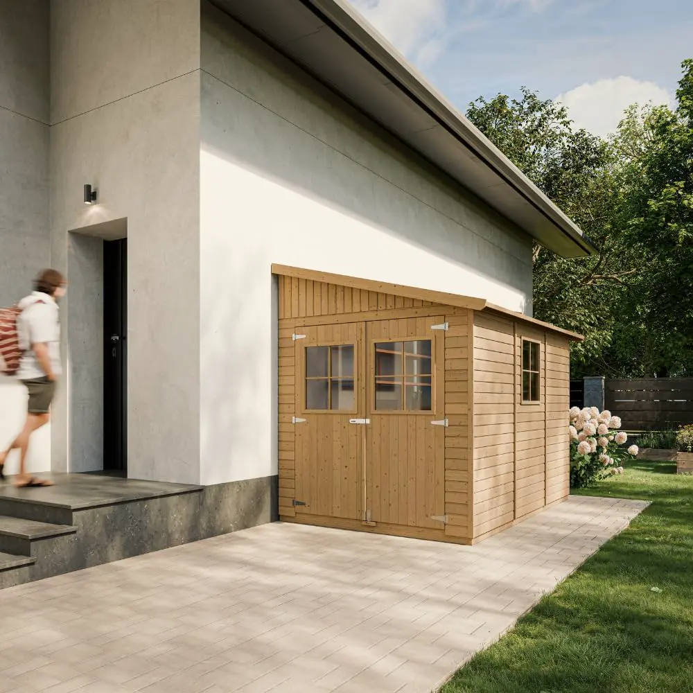 Abri de jardin en bois en bois naturel 6 m² vue 2