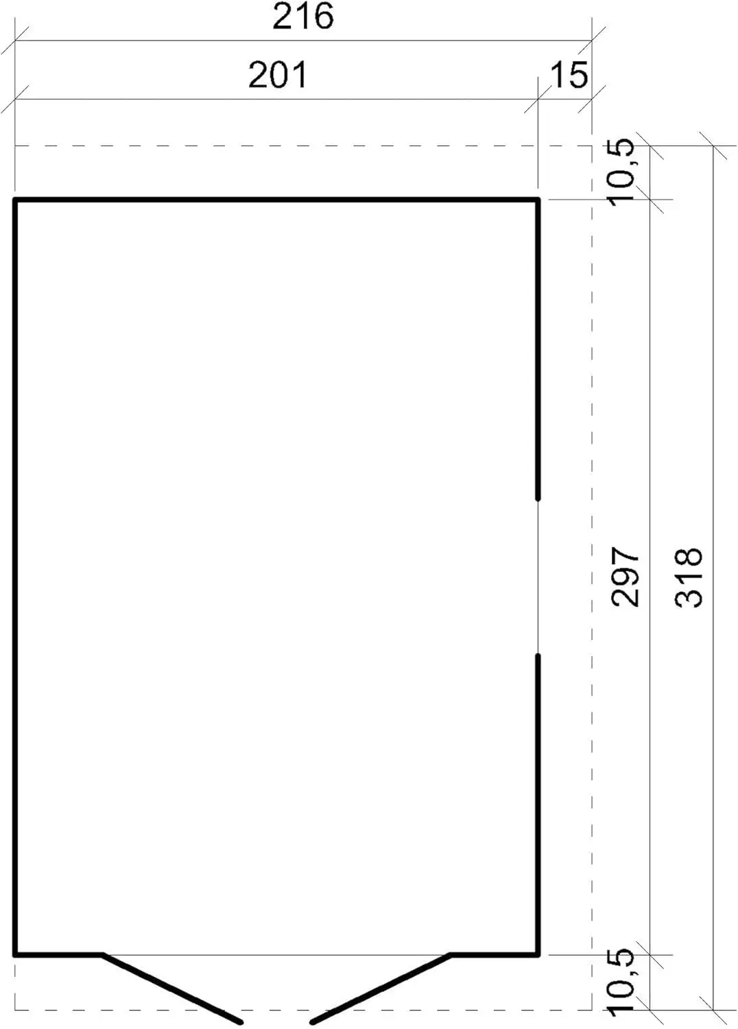 Abri de jardin en bois en bois naturel 6 m² vue 5