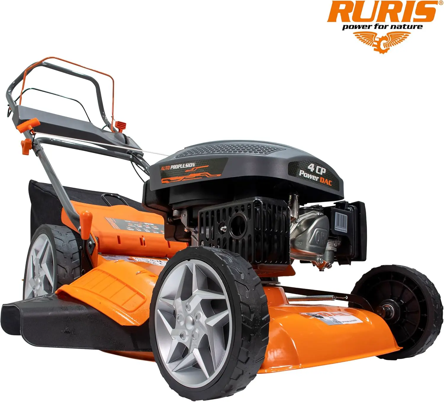 Tondeuse autoportée en acier orange vue 6