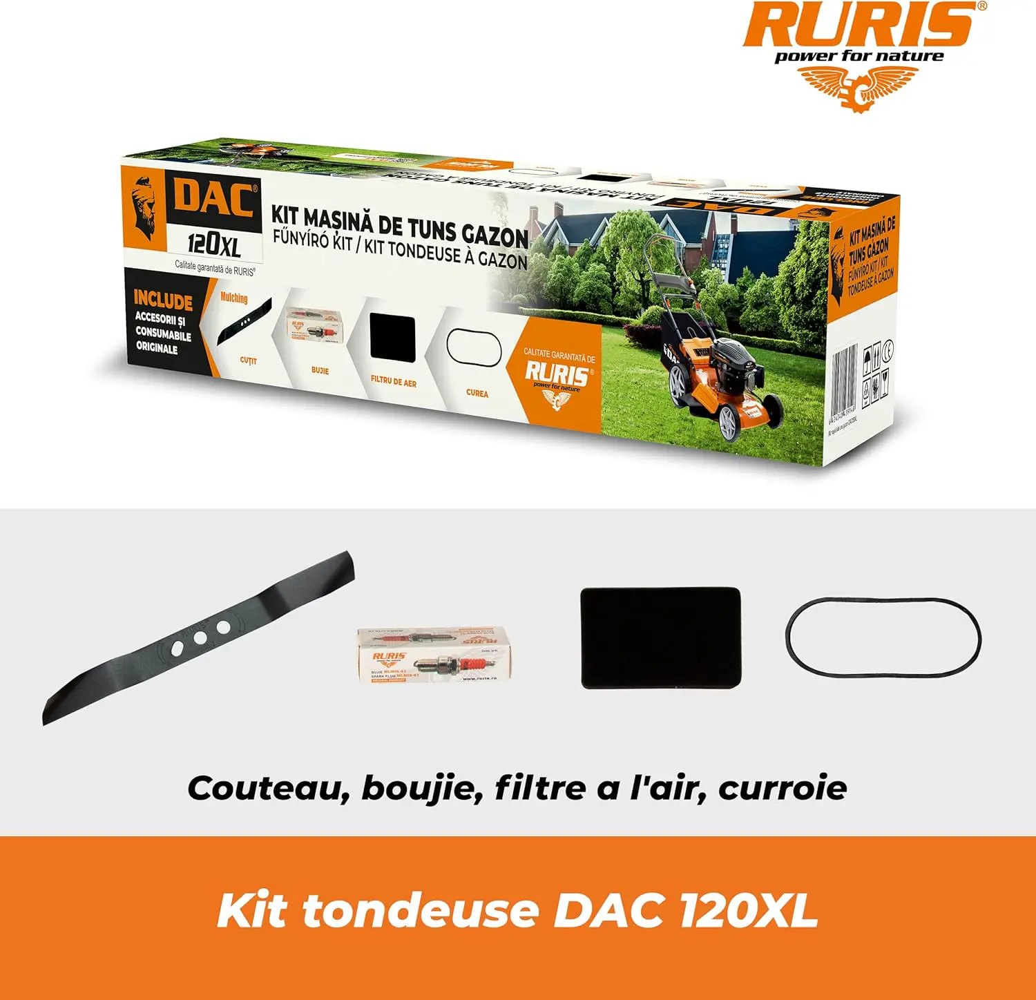 Tondeuse autoportée en acier orange vue 7