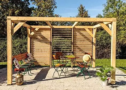 Pergola en bois naturel 12,20m² vue 2