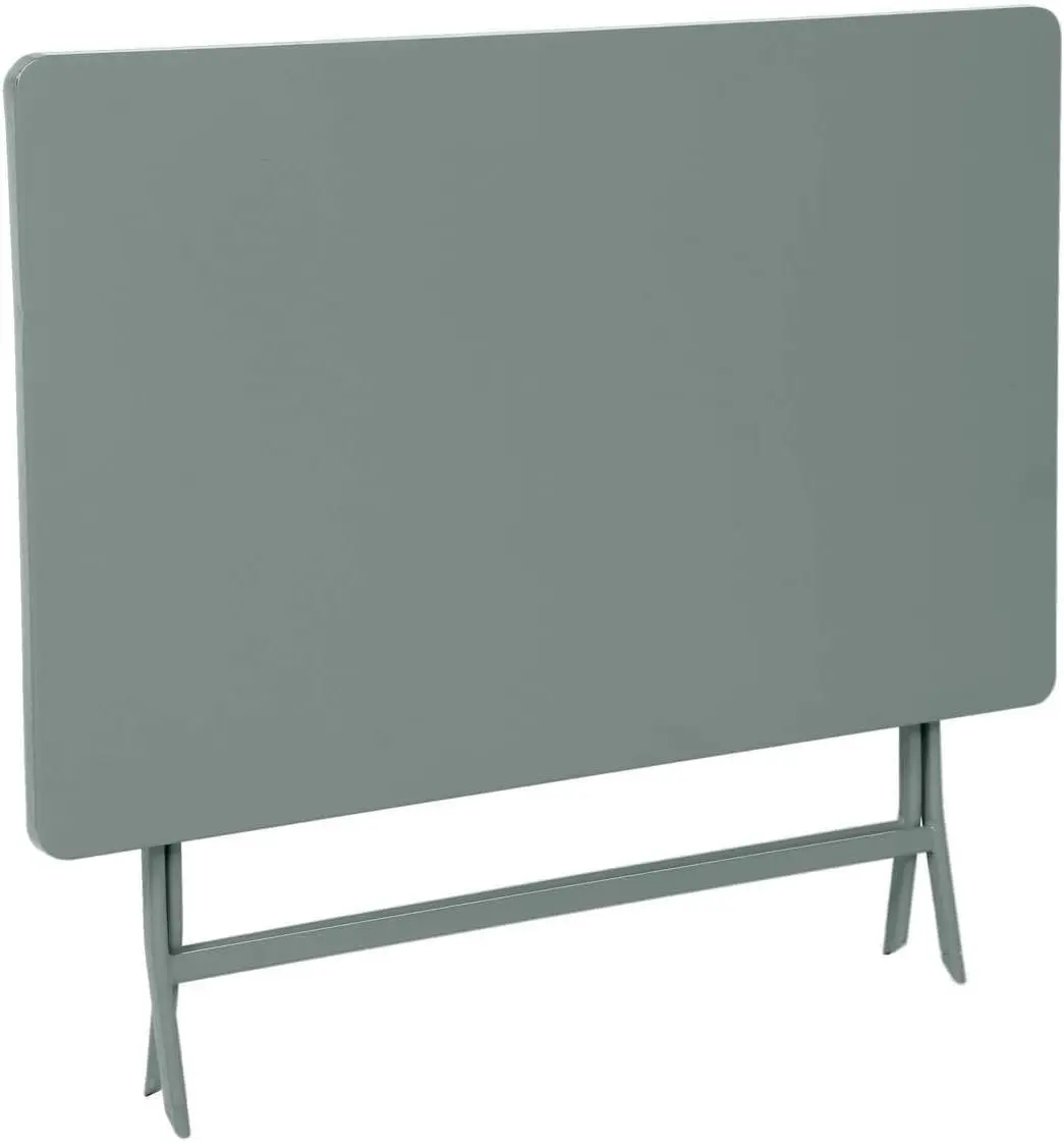 Table de jardin 4 places en acier vert 110 x 70 cm vue 4