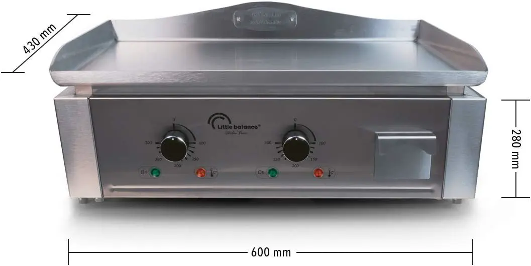 Plancha 10 places en acier 590 x 380 cm vue 2