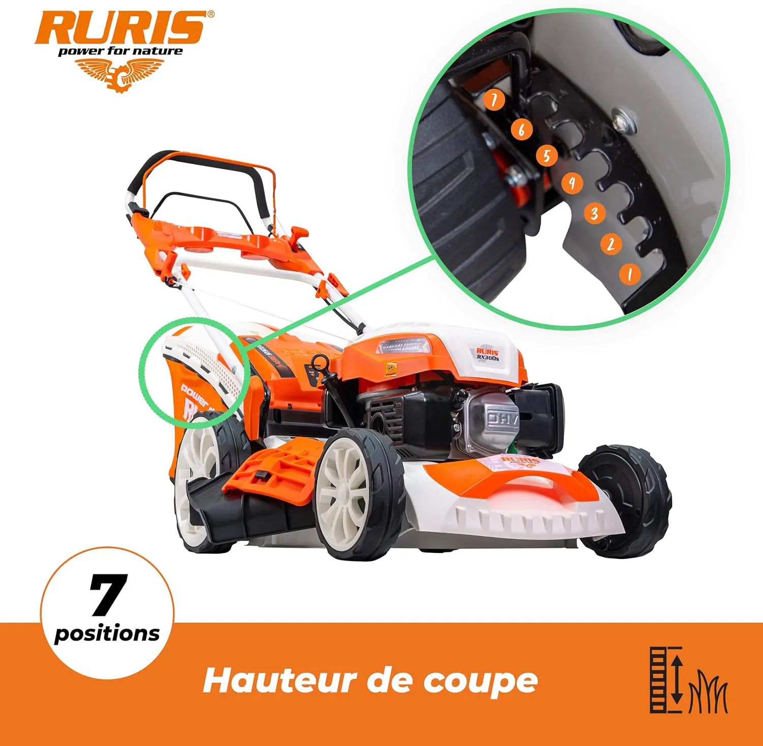 Tondeuse autoportée en acier orange 1500 m² vue 4