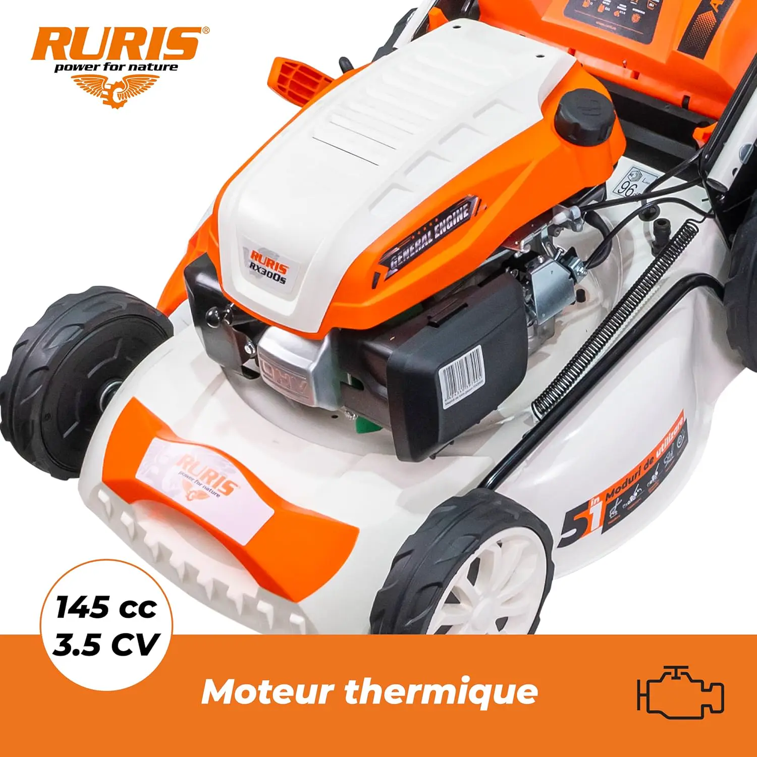 Tondeuse autoportée en acier orange 1500 m² vue 6