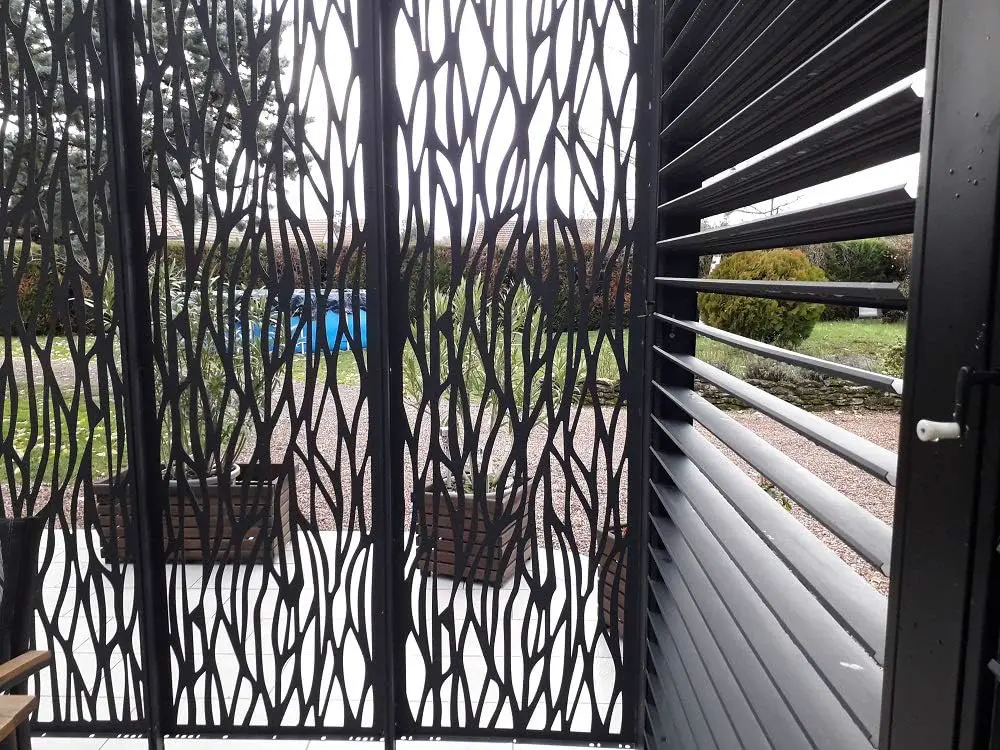Pergola en aluminium gris 10,8 m² vue 3