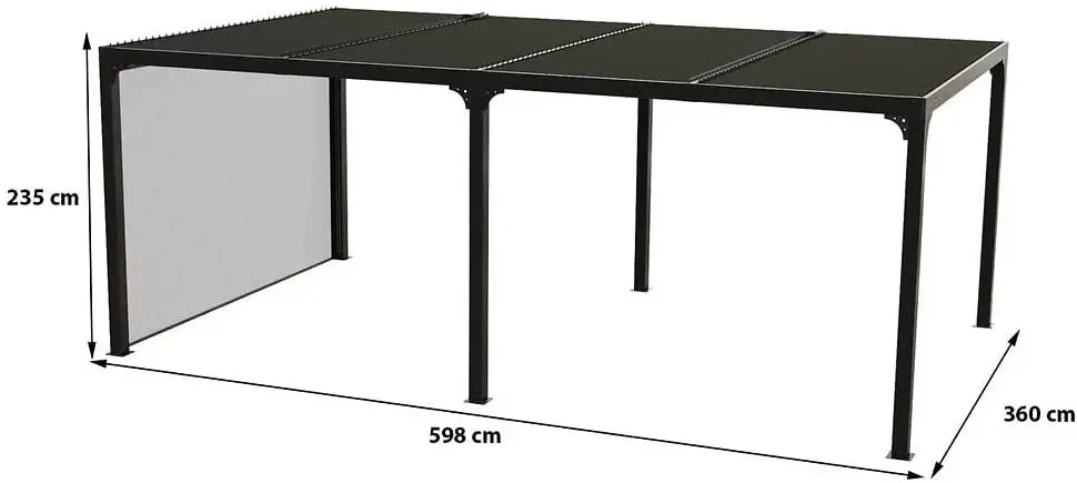 Pergola en aluminium gris 21,52 m² vue 5