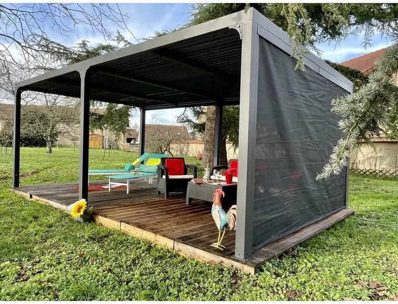 Pergola en aluminium gris 21,52 m² vue 2