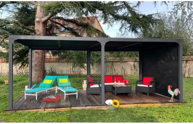 Pergola en aluminium gris 21,52 m² vue 3