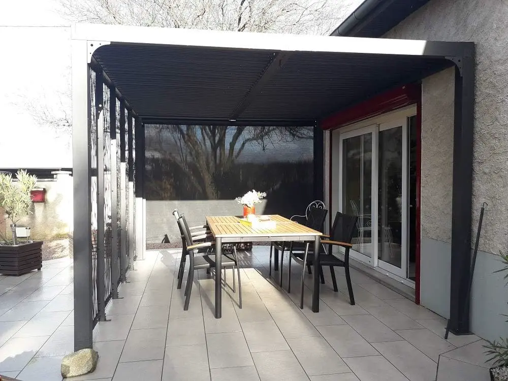 Pergola en aluminium gris/anthracite 7,20m² vue 2