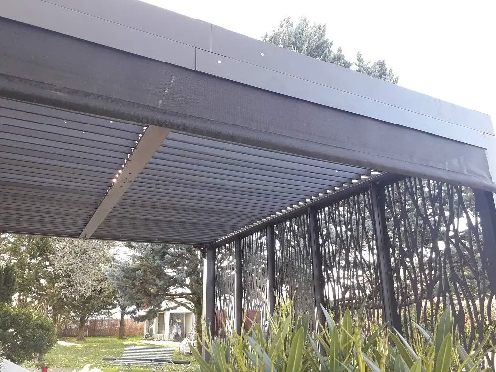Pergola en aluminium gris/anthracite 7,20m² vue 3