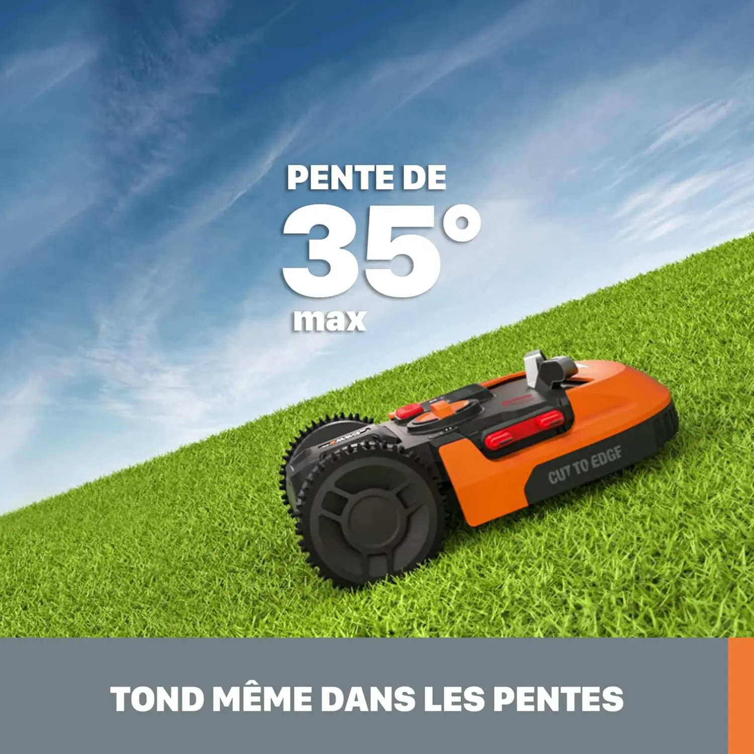 Robot tondeuse orange 1000m² vue 6