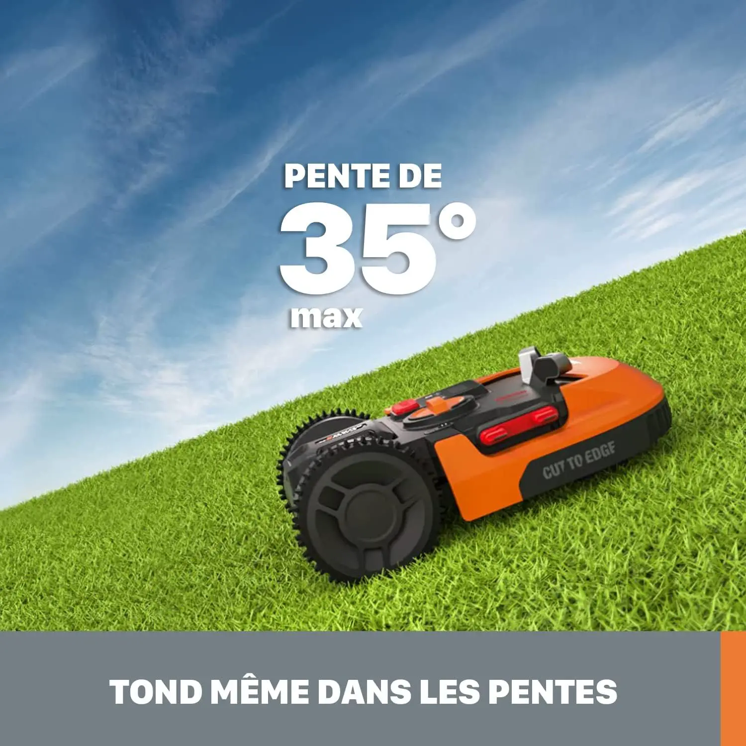 Robot tondeuse orange 700m² vue 6