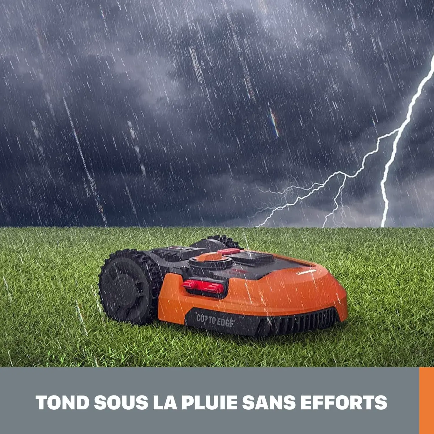 Robot tondeuse orange 700m² vue 8