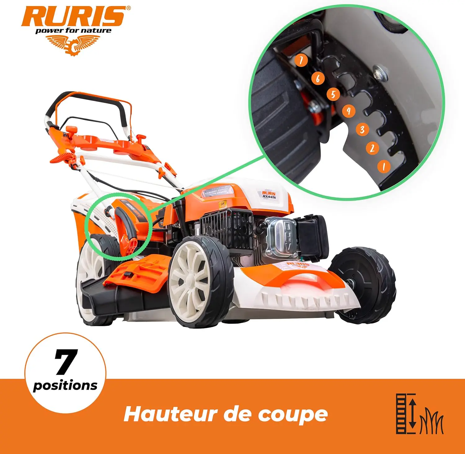 Tondeuse autoportée en acier orange 2000 m² vue 4
