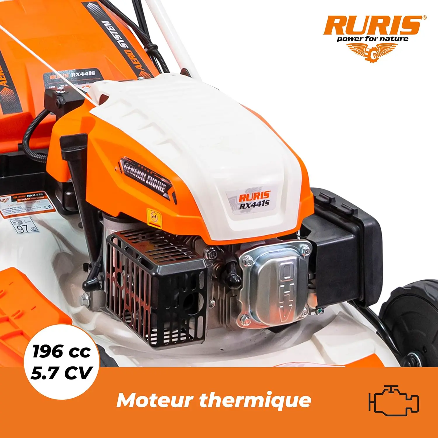 Tondeuse autoportée en acier orange 2000 m² vue 6