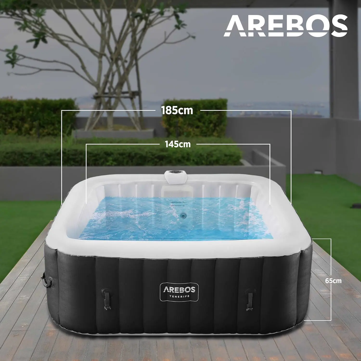 Spa gonflable 6 personnes 6 places 185 x 185 cm vue 6