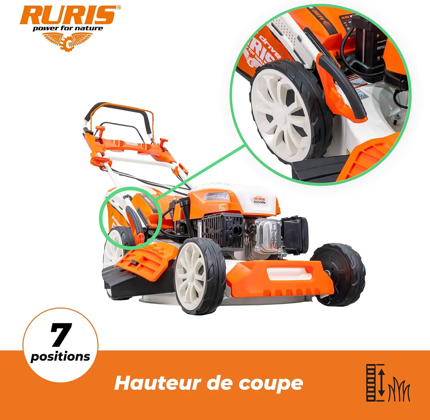 Tondeuse autoportée en métal orange 2500 m² vue 4