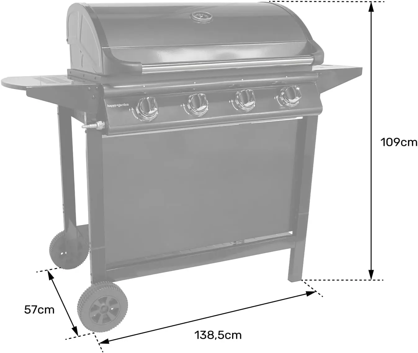 Barbecue à gaz en métal noir vue 7