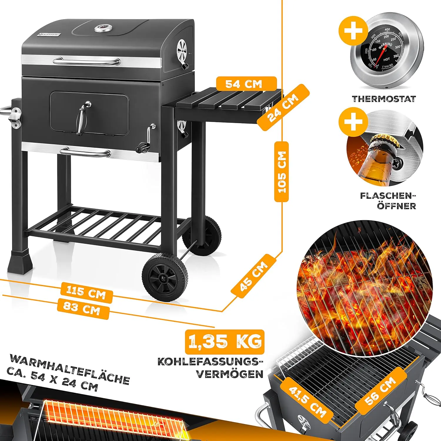 Barbecue weber en acier 45 x 115 vue 9