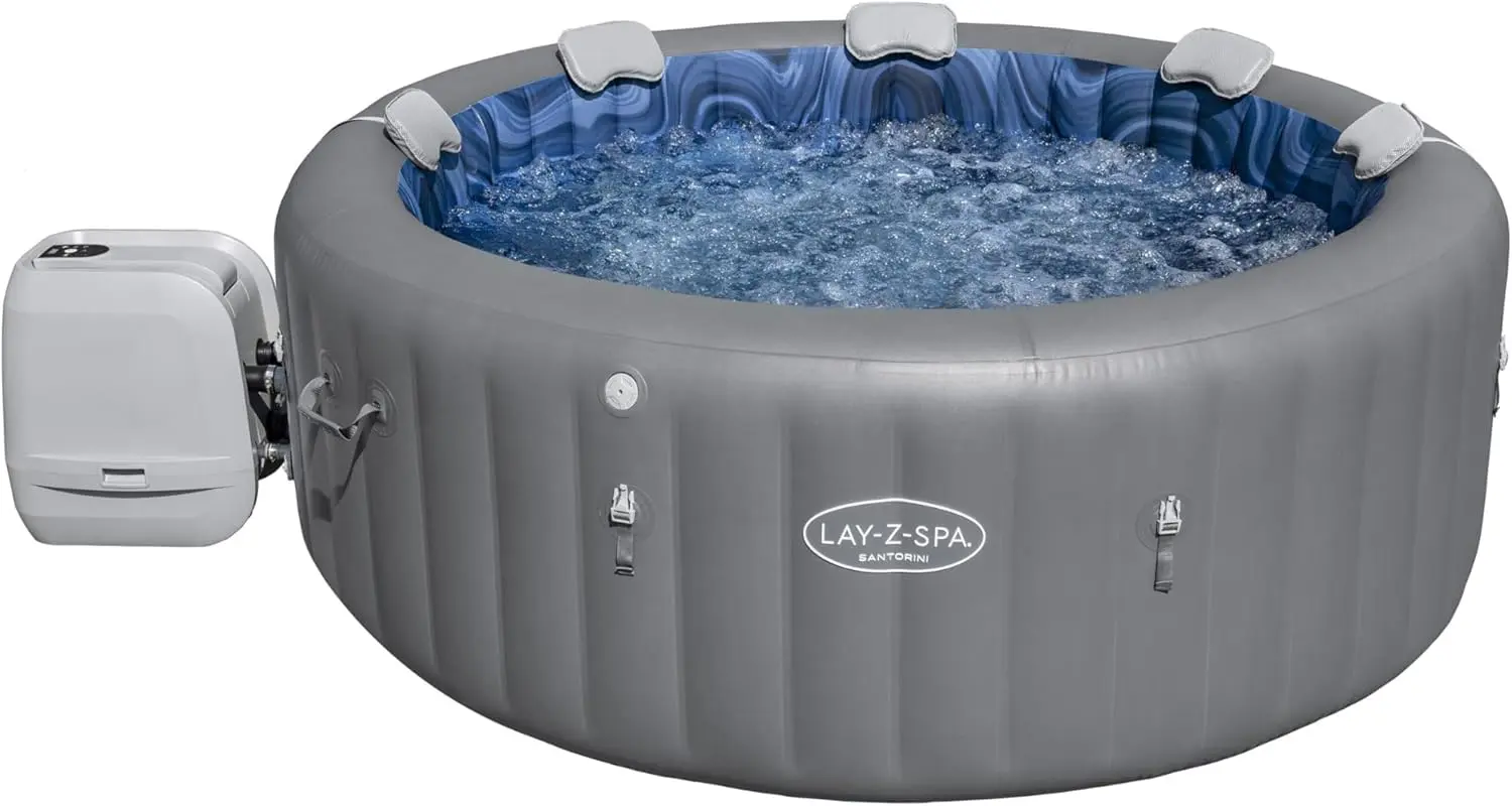 Spa gonflable 6 personnes 7 places gris 216 x 80 cm vue 4