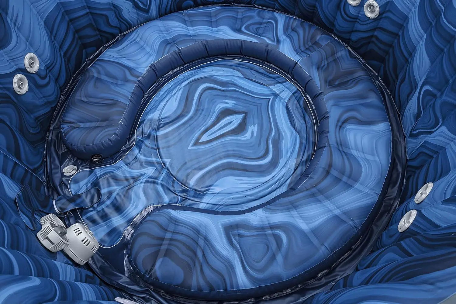 Spa gonflable 6 personnes 7 places gris 216 x 80 cm vue 9