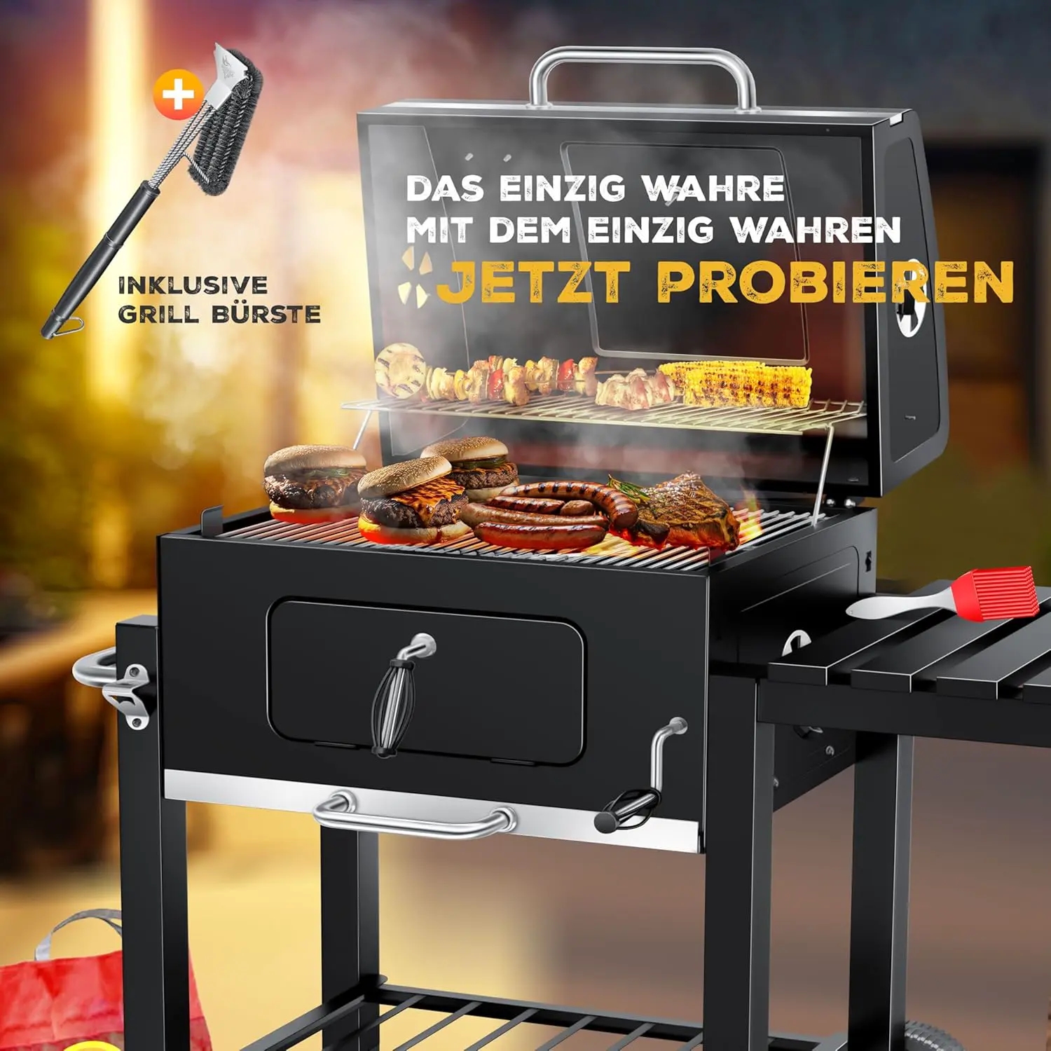 Barbecue weber en bois noir 45 x 115 vue 2