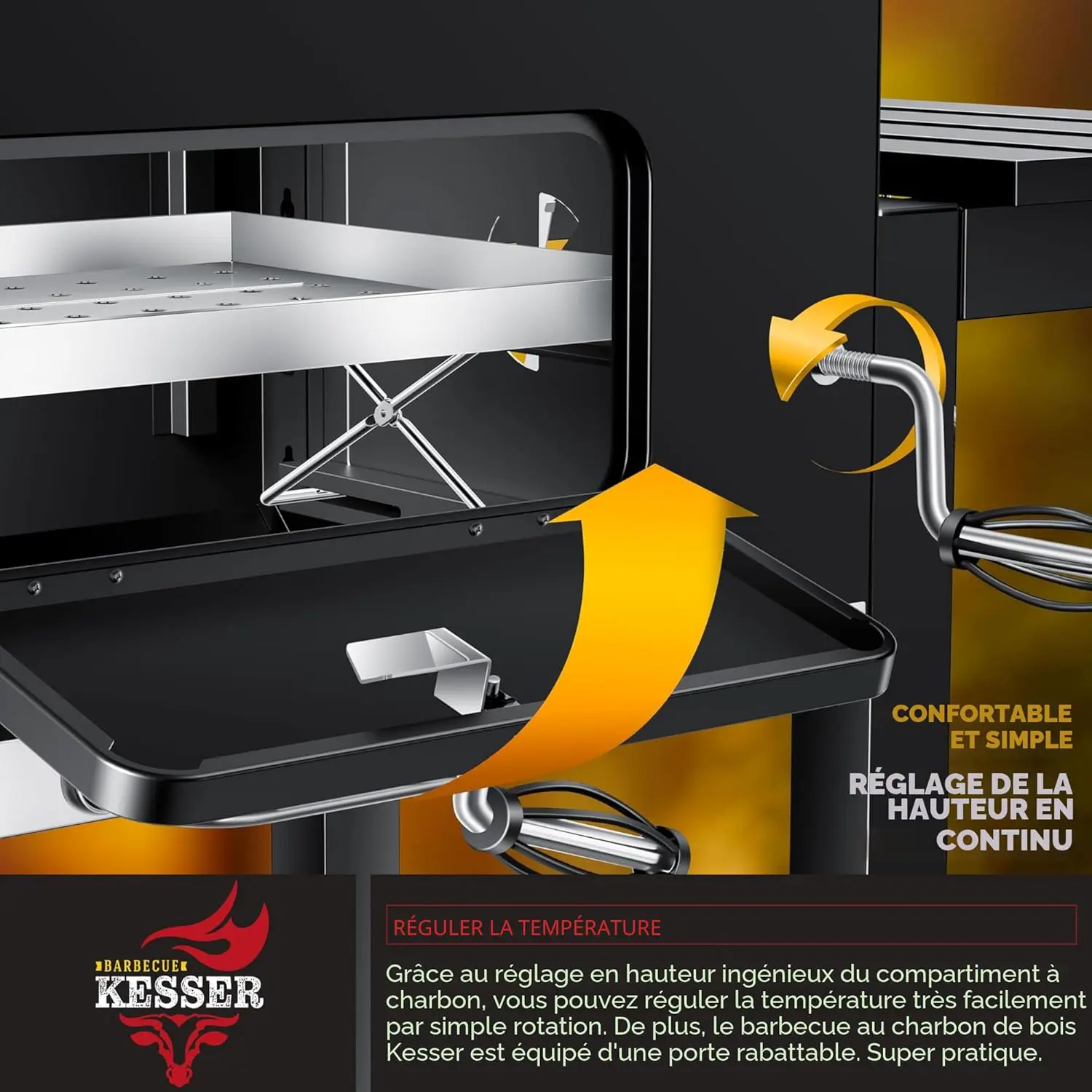 Barbecue weber en bois noir 45 x 115 vue 5