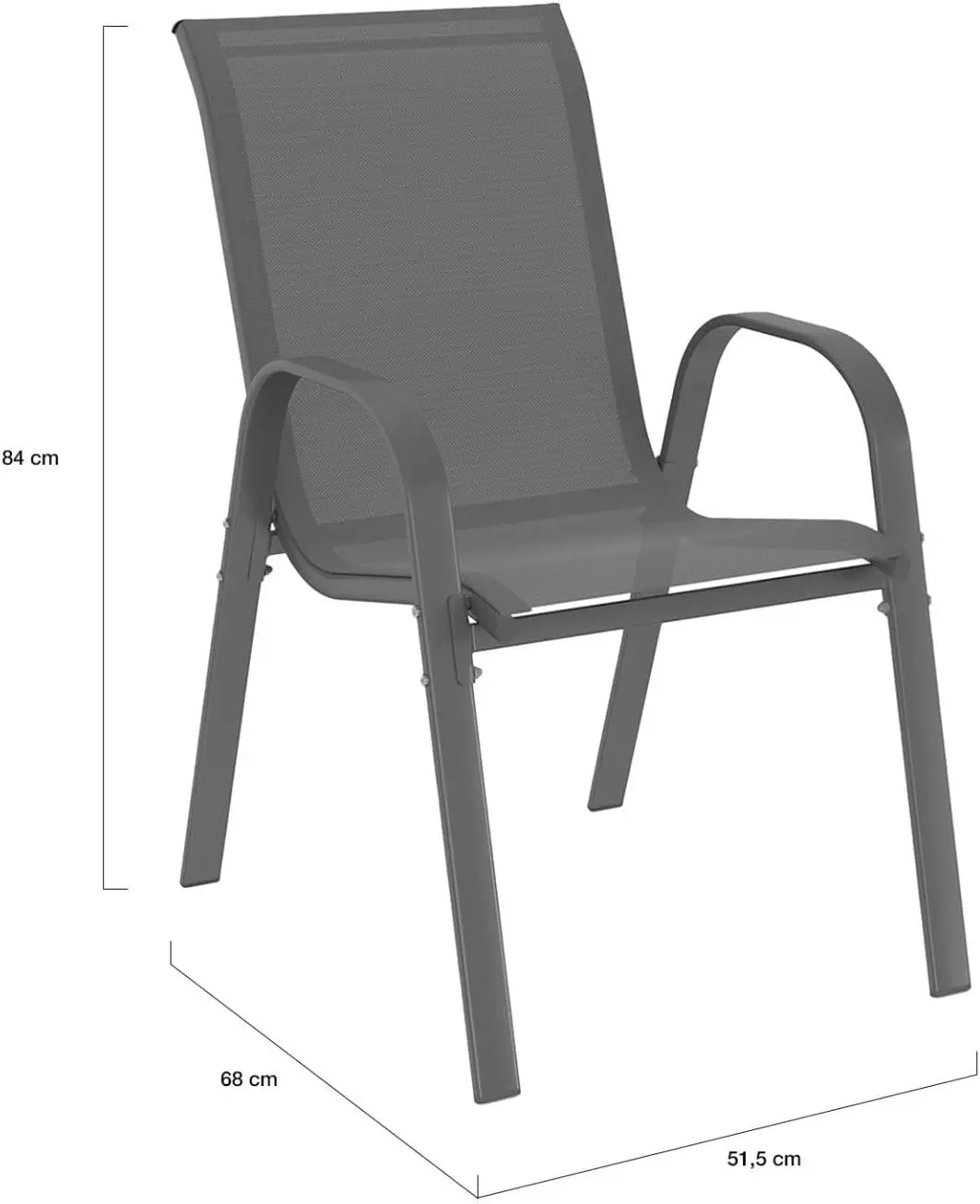 Table de jardin 6 places gris vue 6
