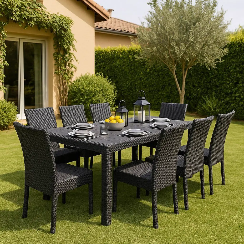 Table de jardin 10 places anthracite 72 x 90 cm vue 8