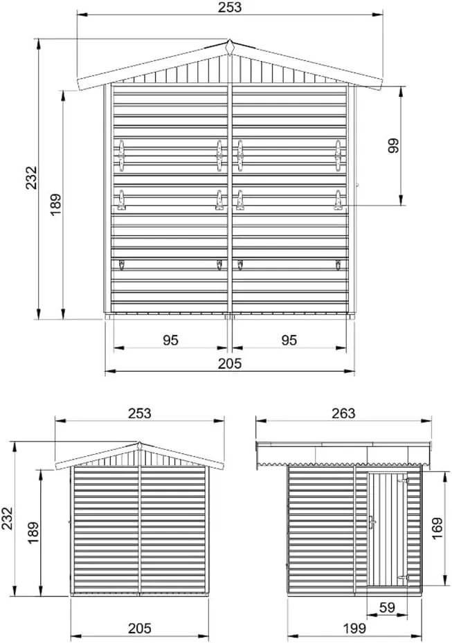 Abri de jardin en bois en bois 4 m² vue 5