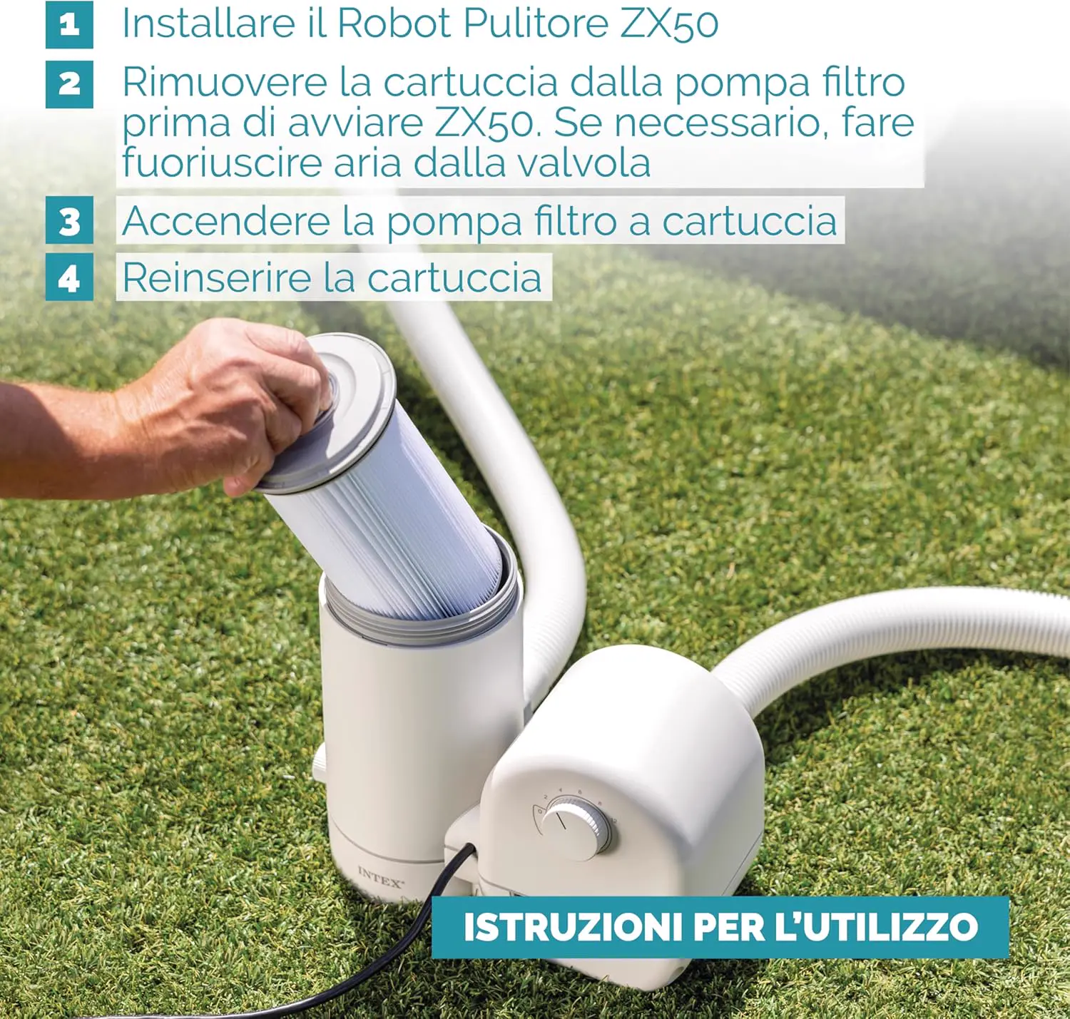 Robot piscine blanc/bleu 4,88 x 1,22 m vue 8