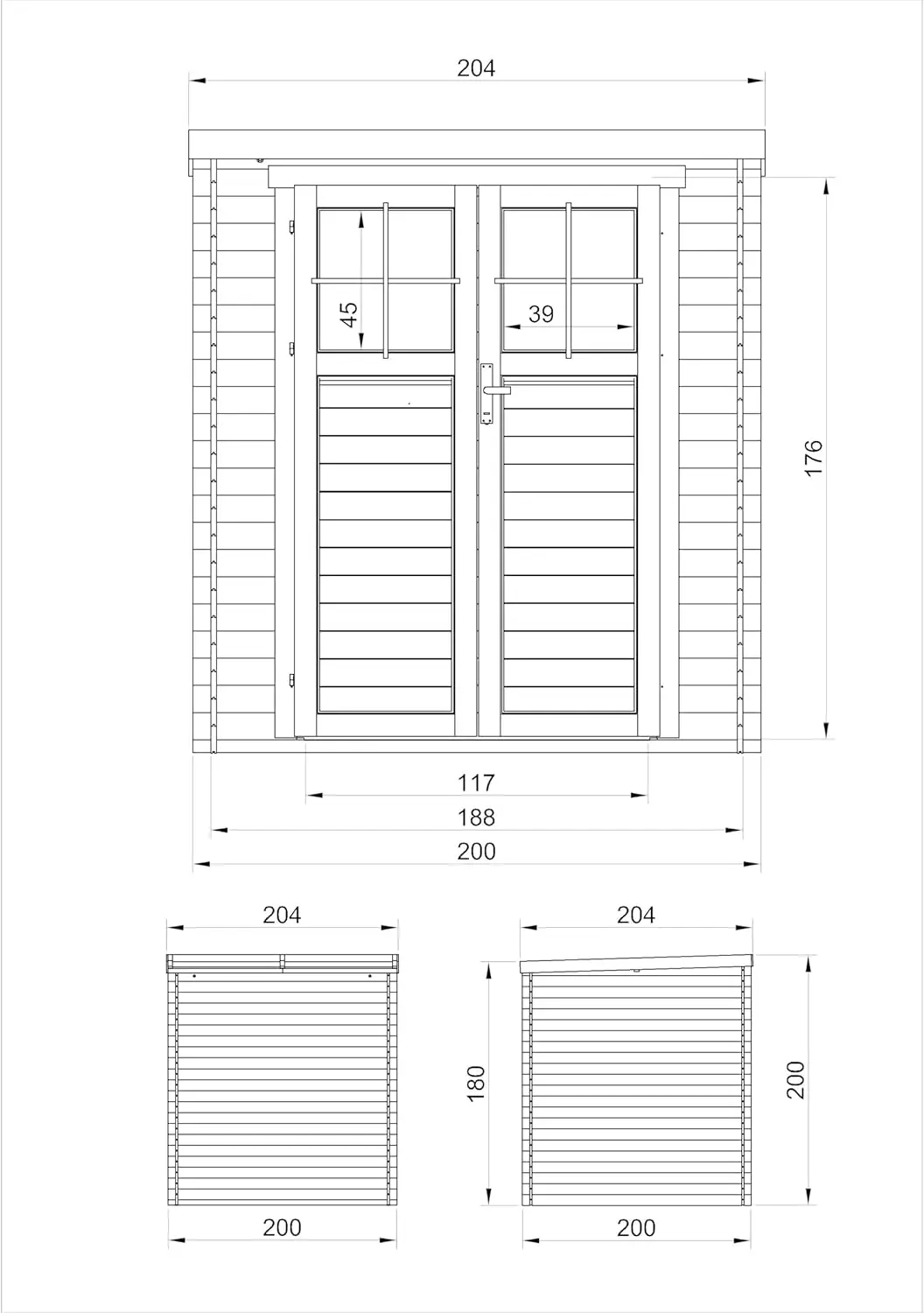 Abri de jardin en bois en bois naturel 3,53 m² vue 10