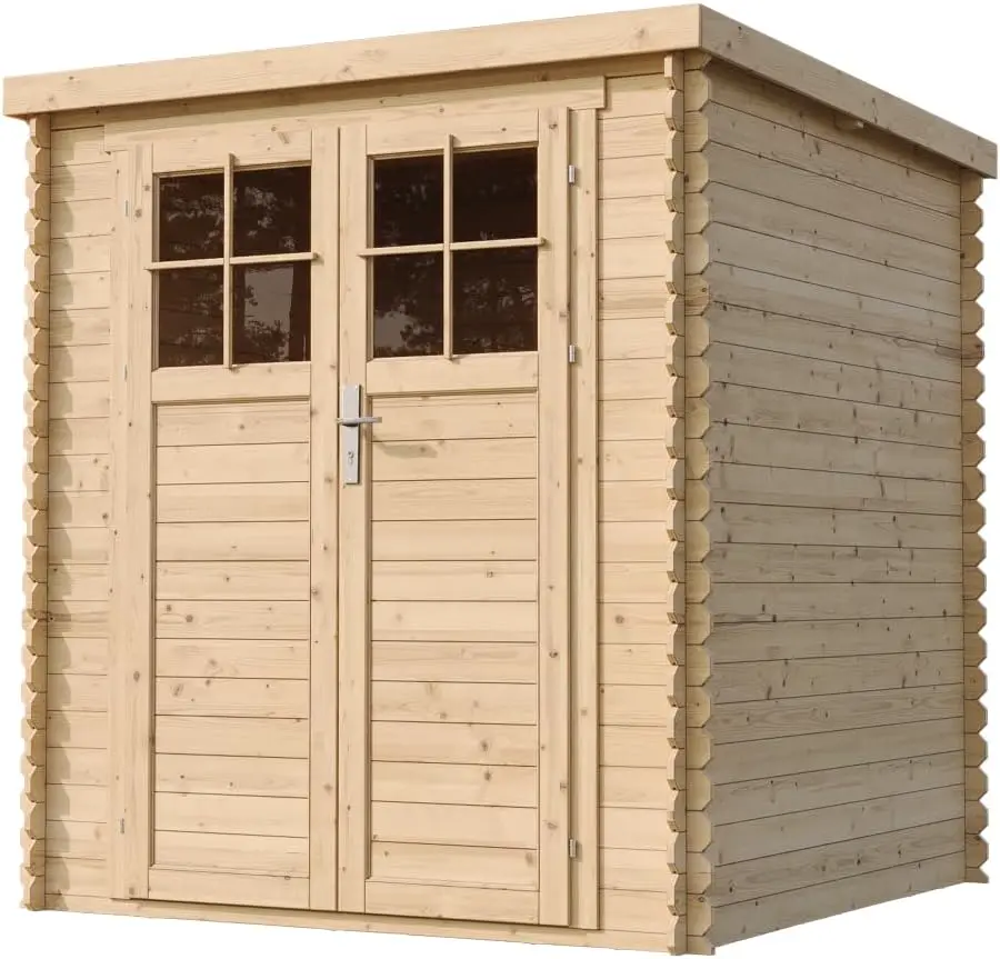 Abri de jardin en bois en bois naturel 3,53 m² vue 3
