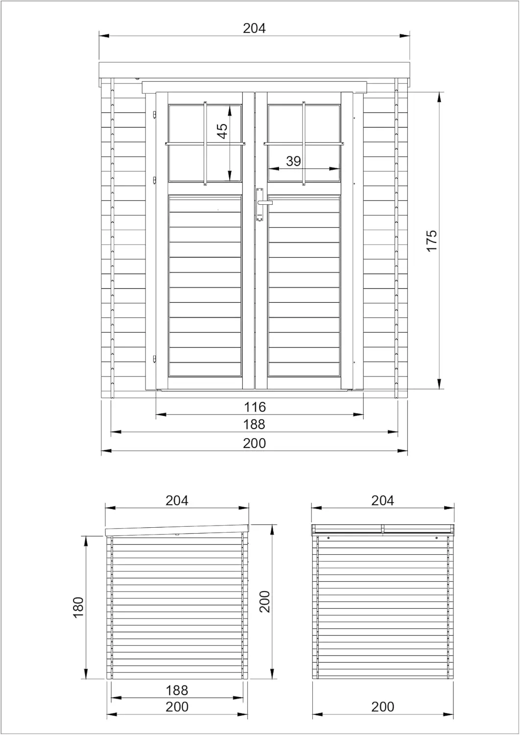 Abri de jardin en bois en bois naturel 3,53 m² vue 5