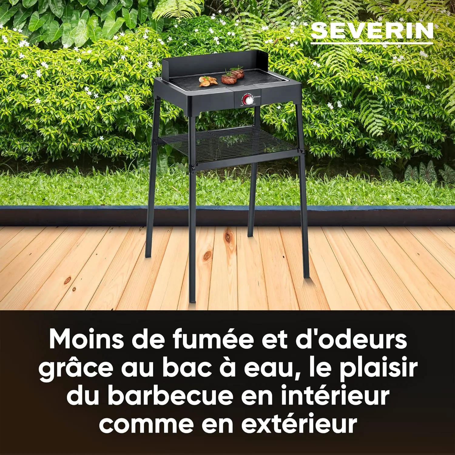 Barbecue électrique en acier noir 38 x 52 vue 3
