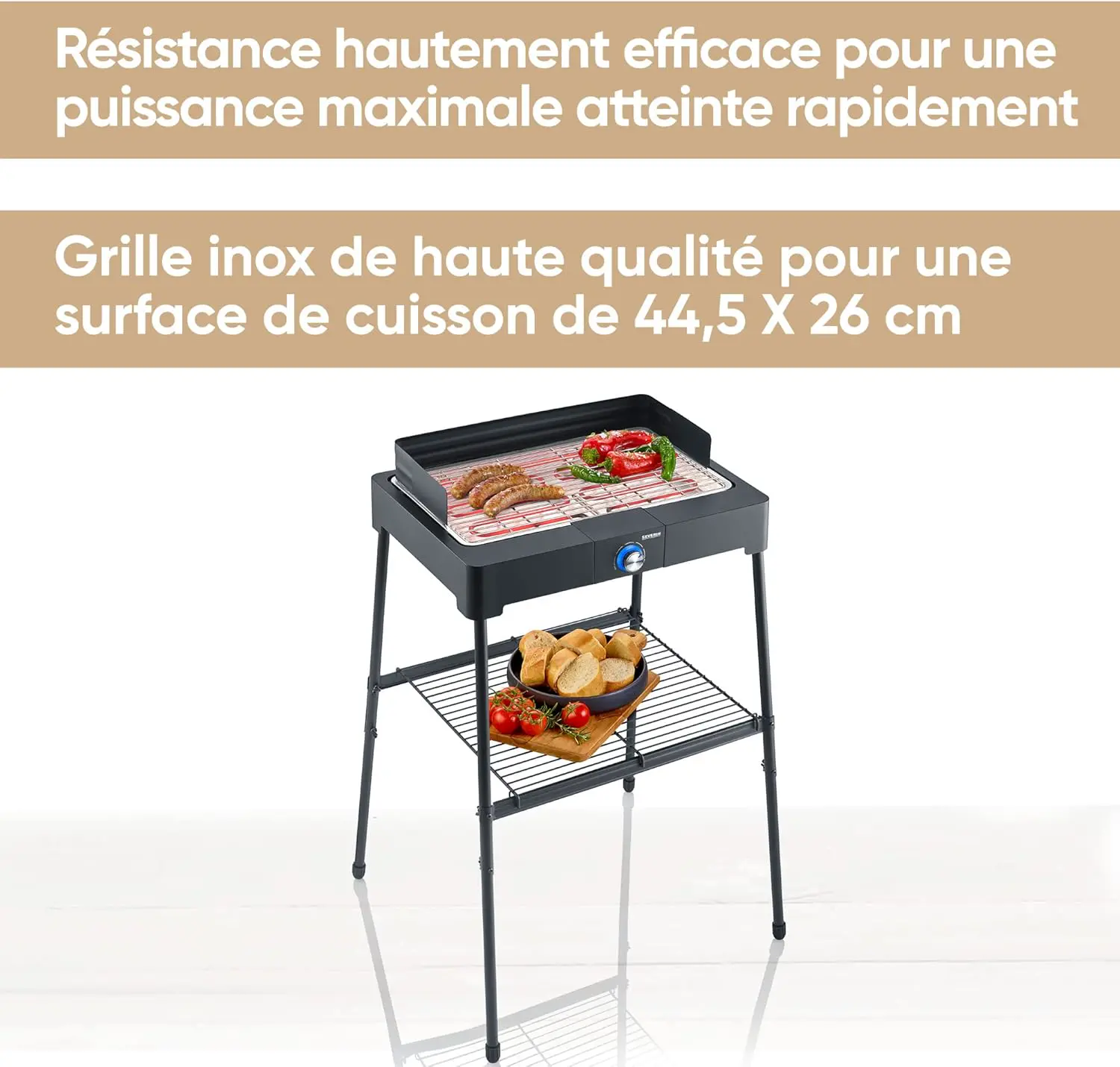 Barbecue électrique noir 62 x 58,5 vue 2