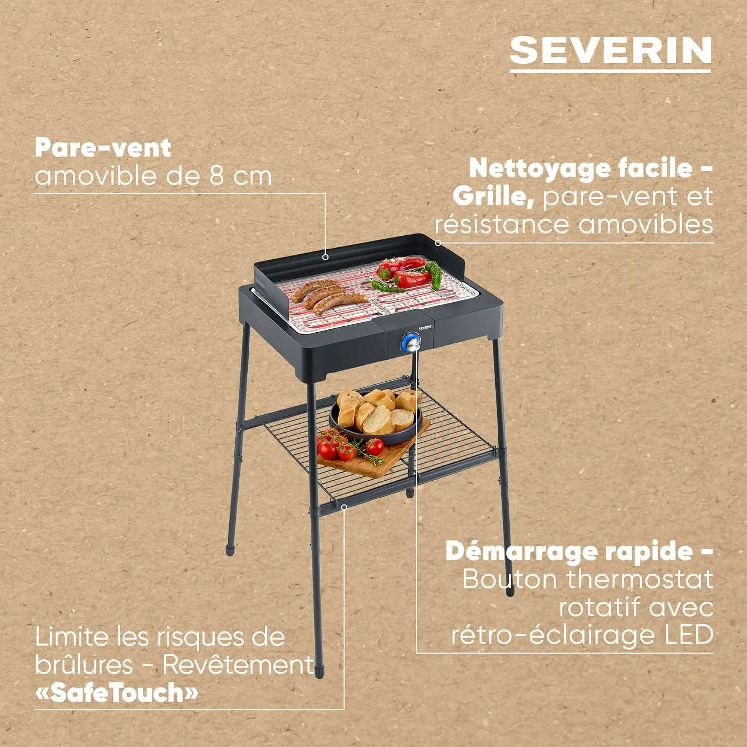 Barbecue électrique noir 62 x 58,5 vue 4