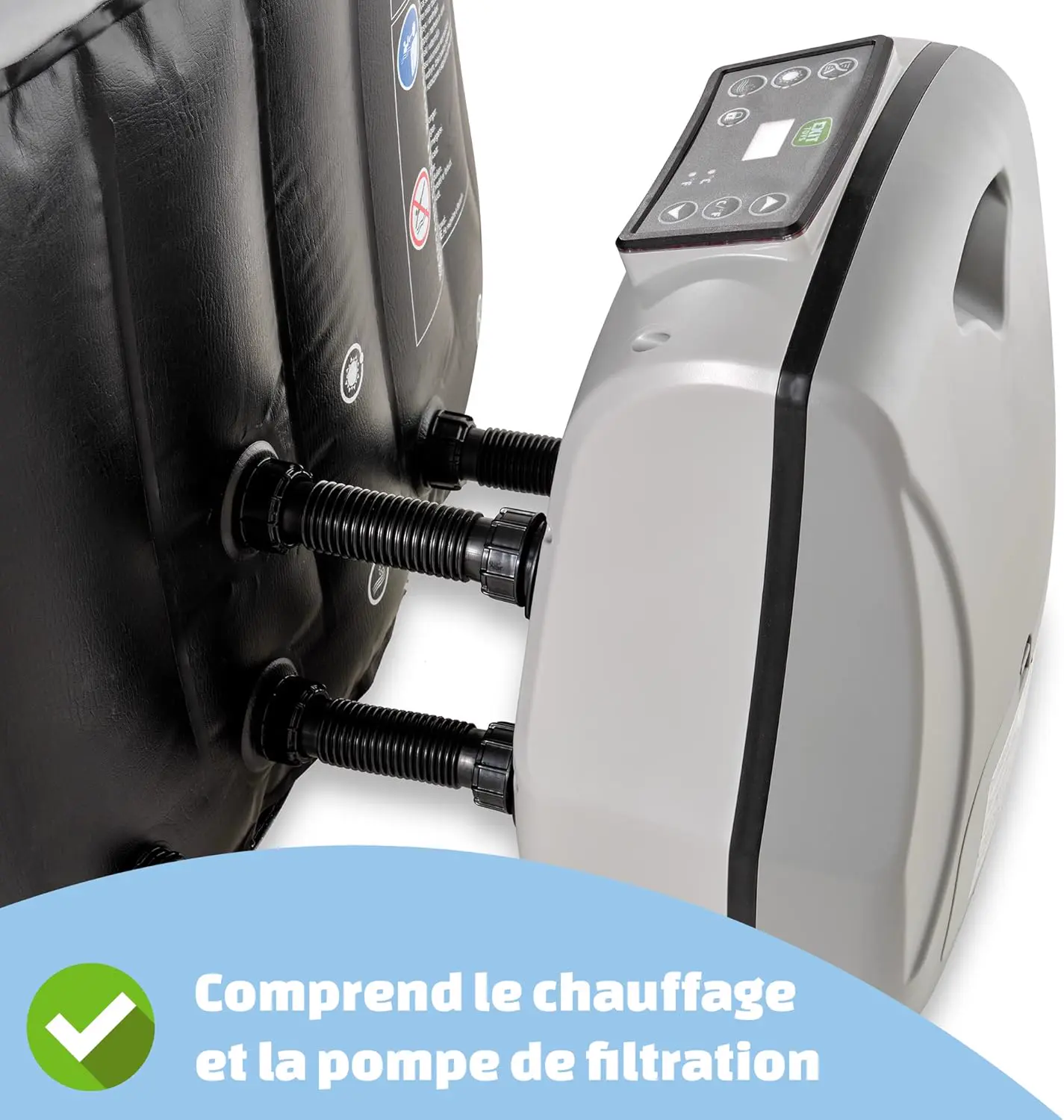 Spa gonflable 4 personnes 4 places noir 204 x 65 cm vue 4
