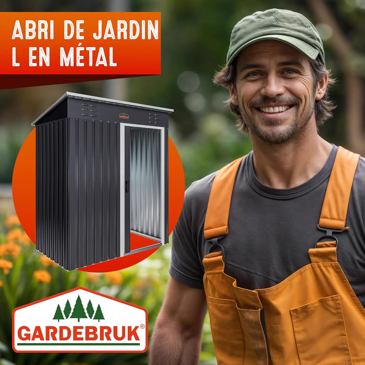 Abri de jardin en métal en métal anthracite 1,5m² vue 7