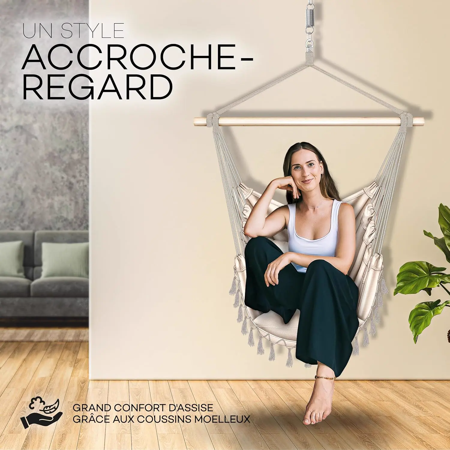Fauteuils suspendus en acier 77 x 143 cm vue 6