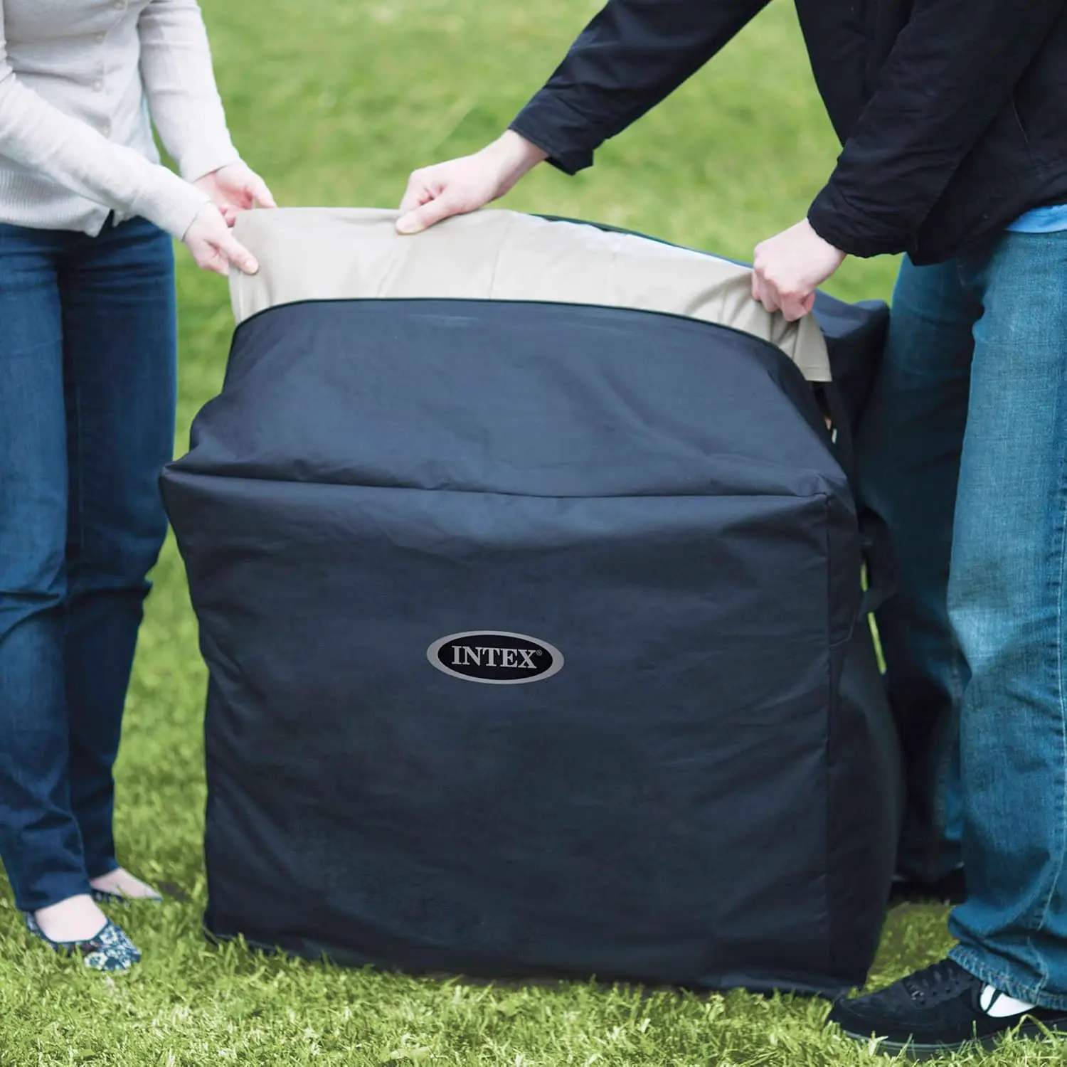 Spa gonflable 4 personnes 4 places gris 130 x 130 cm vue 7