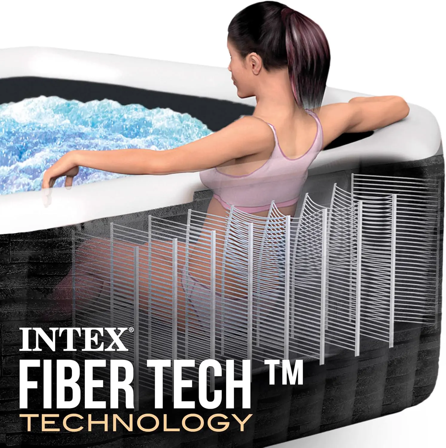 Spa gonflable 4 personnes 4 places gris 130 x 130 cm vue 9