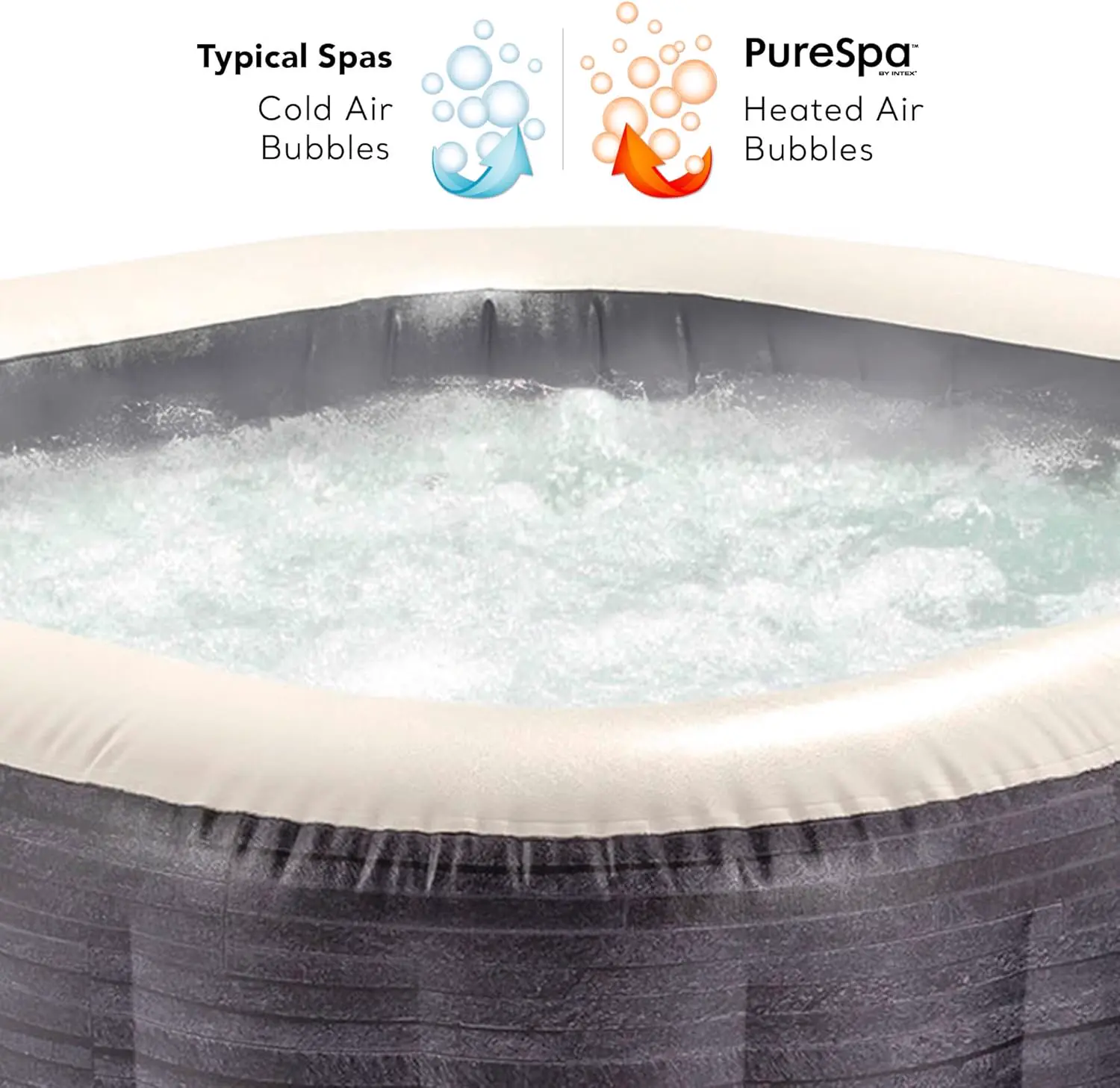 Spa gonflable 4 personnes 4 places gris 130 x 130 cm vue 10