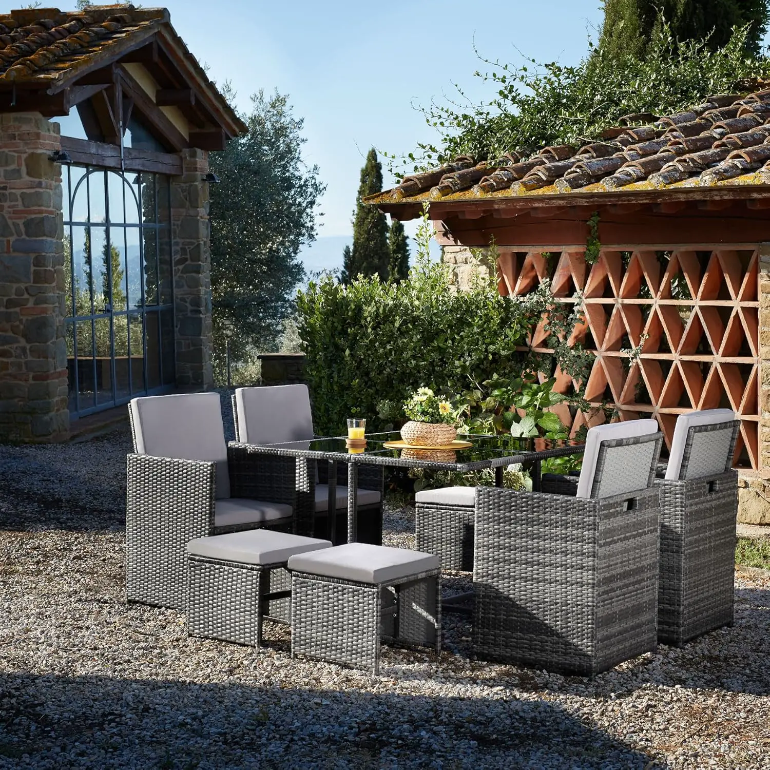 Salon de jardin en acier 53 x 87 cm vue 2