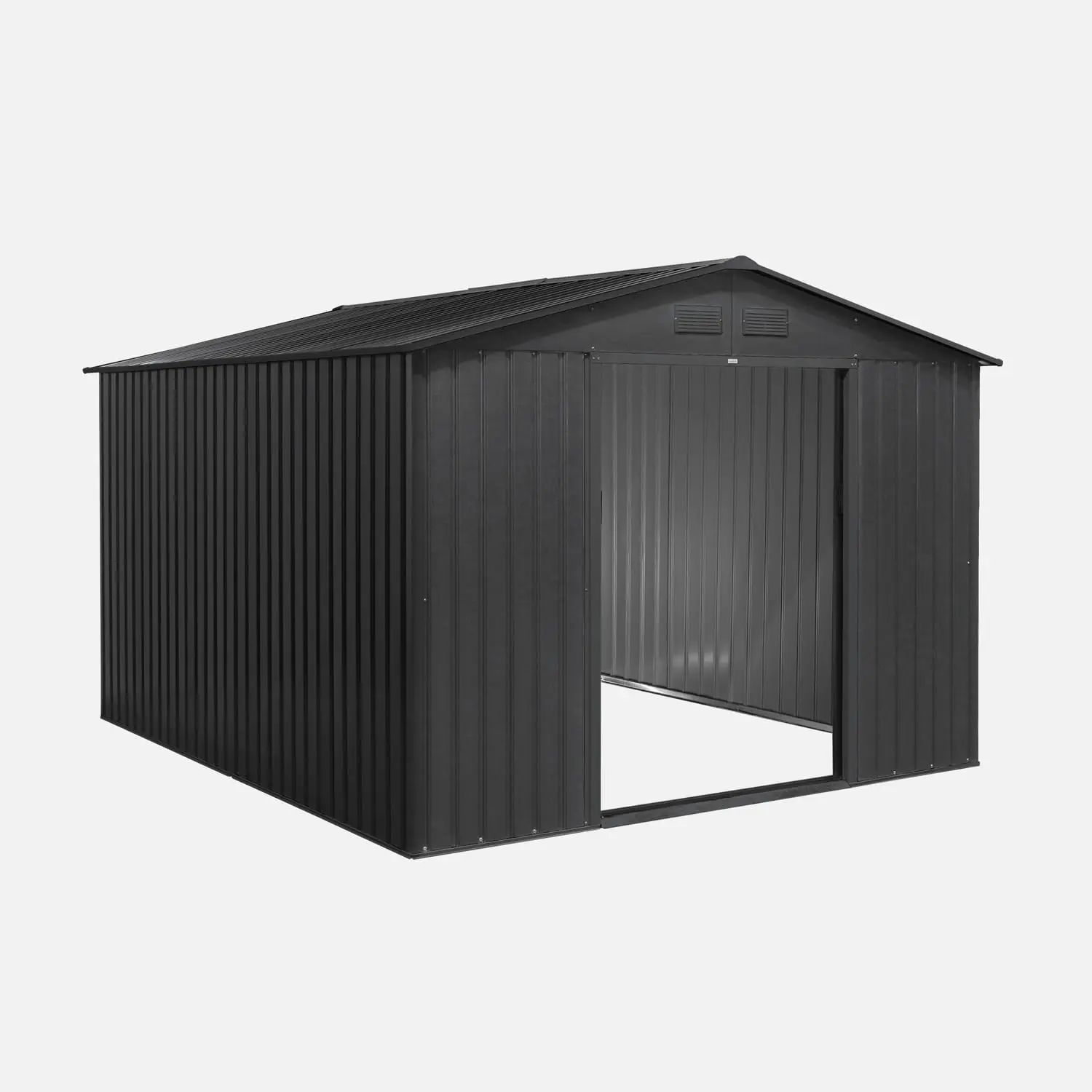 Abri de jardin en métal en acier gris 8,14 m² vue 3