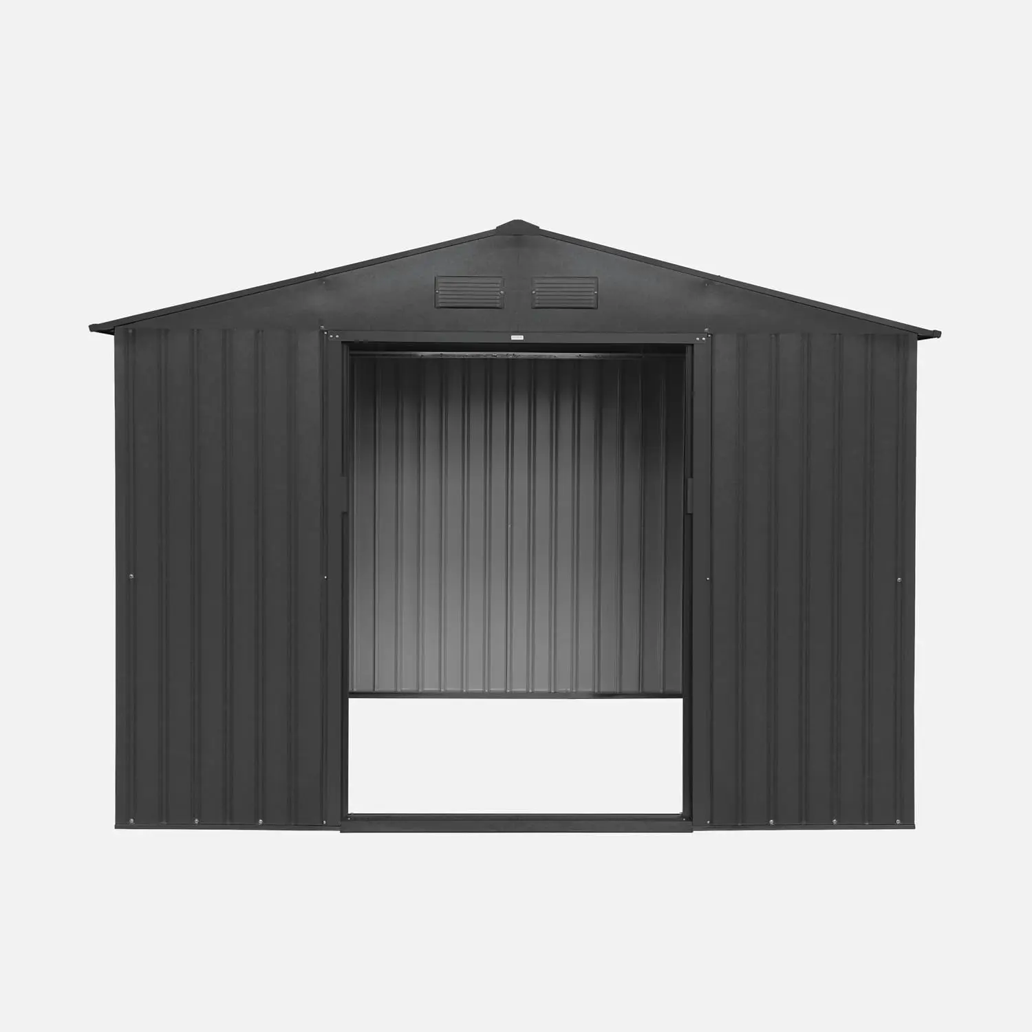 Abri de jardin en métal en acier gris 8,14 m² vue 4