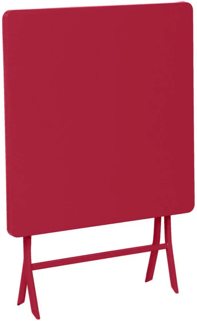 Table de jardin 2 places rouge 70 x 70 vue 5