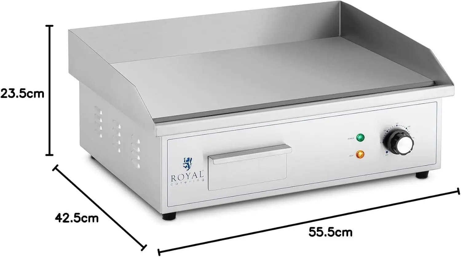 Plancha en acier 530 x 350 vue 5